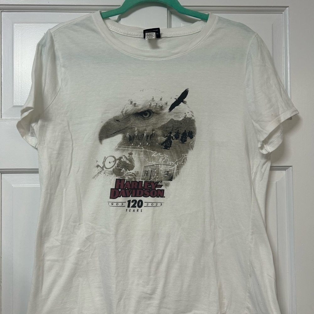 Harley-Davidson White 120th Anniversary Eagle Tee